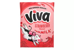 Viva Strawberry Flavour Semi-Skimmed Milk - No Added Sugar